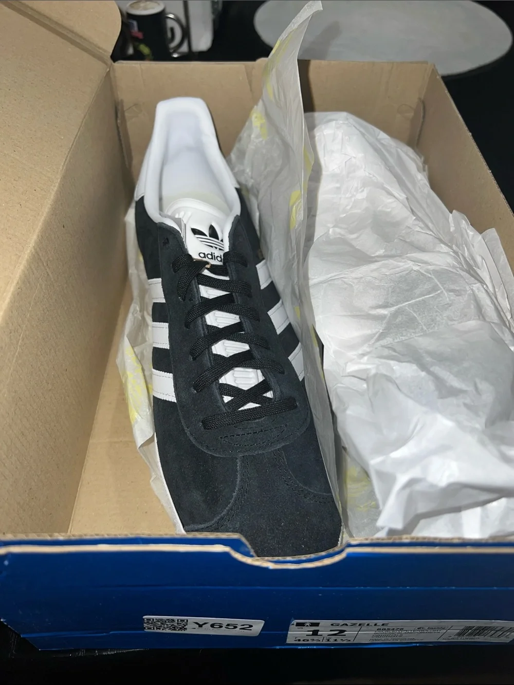 adidas Black and White Suede Low-Top Sneaker